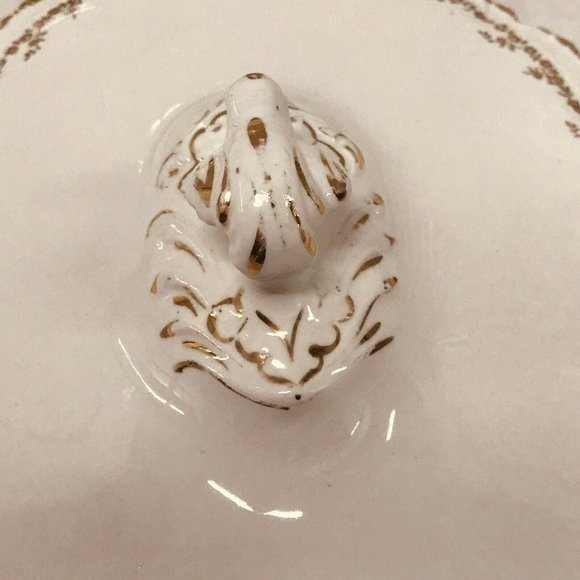 Homer Laughlin Gold Floral Spray Band H111 OVAL COVERED VEGETABLE DISH Tureen. - Picture 4 of 6